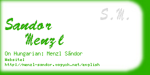 sandor menzl business card